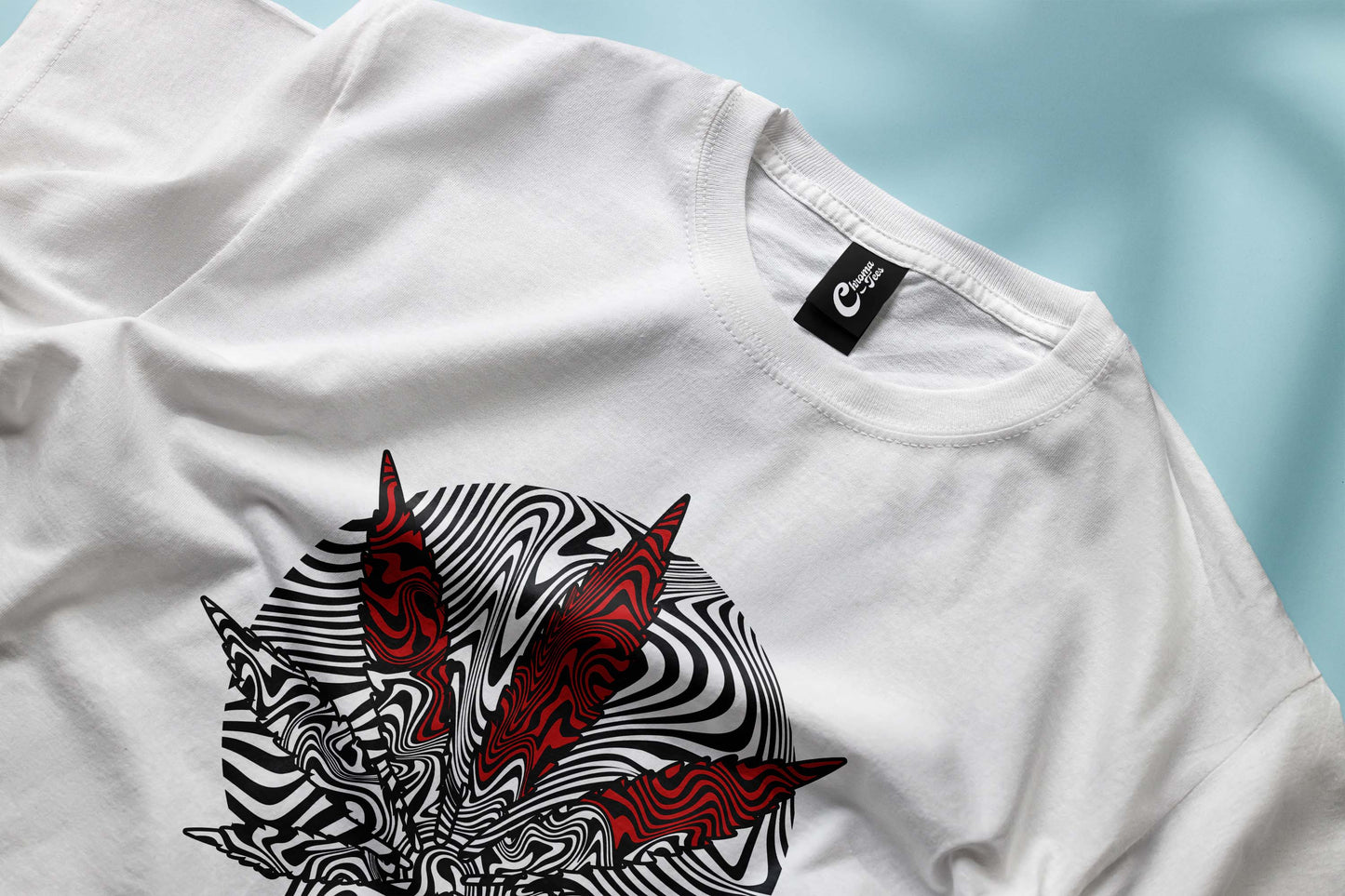 Abstract Leaf Line Art (Red Accent Design)