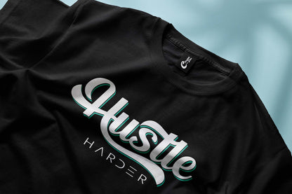 Hustle Harder Graphic T-Shirt – Motivational Streetwear Tee